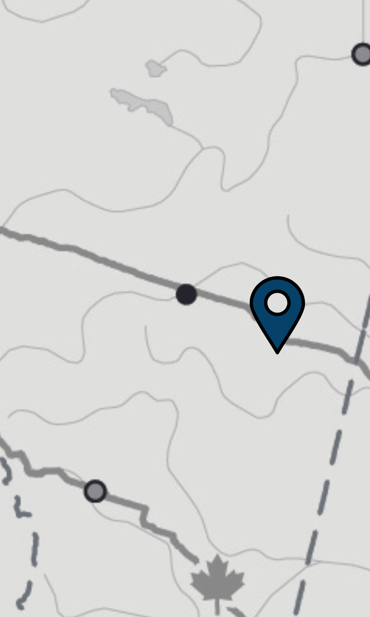 Carte de l’Alberta indiquant l’emplacement de la localité d’Irma