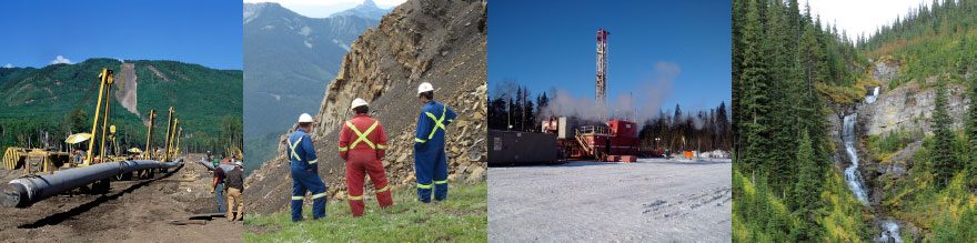 Site de construction de pipeline, inspection, Nord, chute