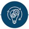 Icône &ndash; Ampoule contenant des rouages encerclée de flèches