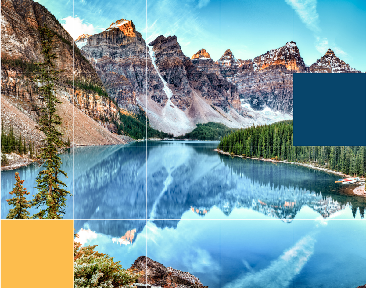 Panorama du lac Moraine dans le parc national de Banff, Alberta, Canada