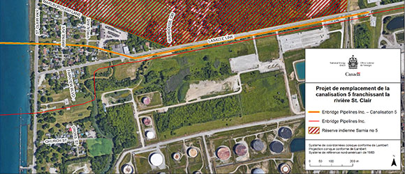 Pipelines Enbridge Inc. &ndash; Projet de remplacement de la canalisation&nbsp;5 franchissant la rivière St.&nbsp;Clair
