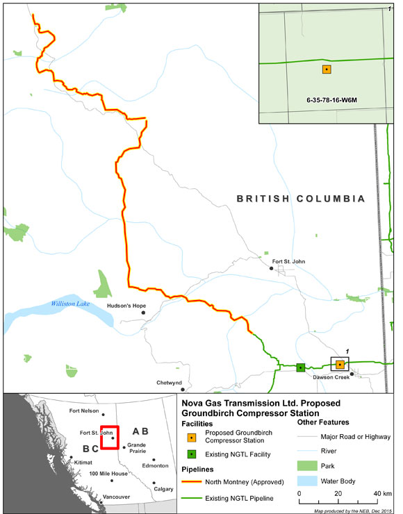 Groundbirch Compressor Station Map