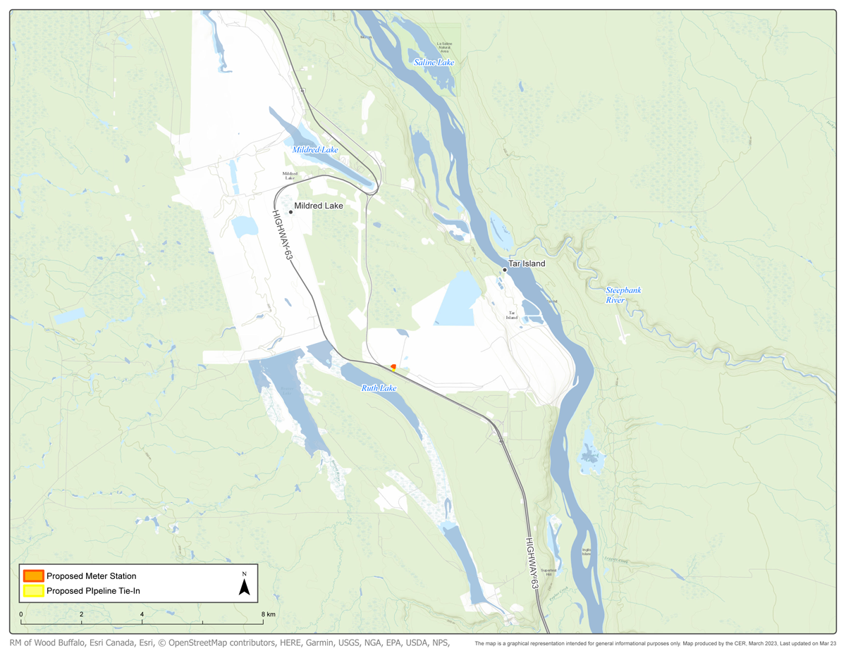 NOVA Gas Transmission Ltd. &ndash; Mildred Lake West Sales Meter Station map