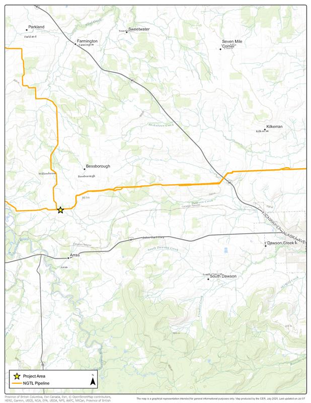 NGTL Tremblay North Receipt Meter Station Map