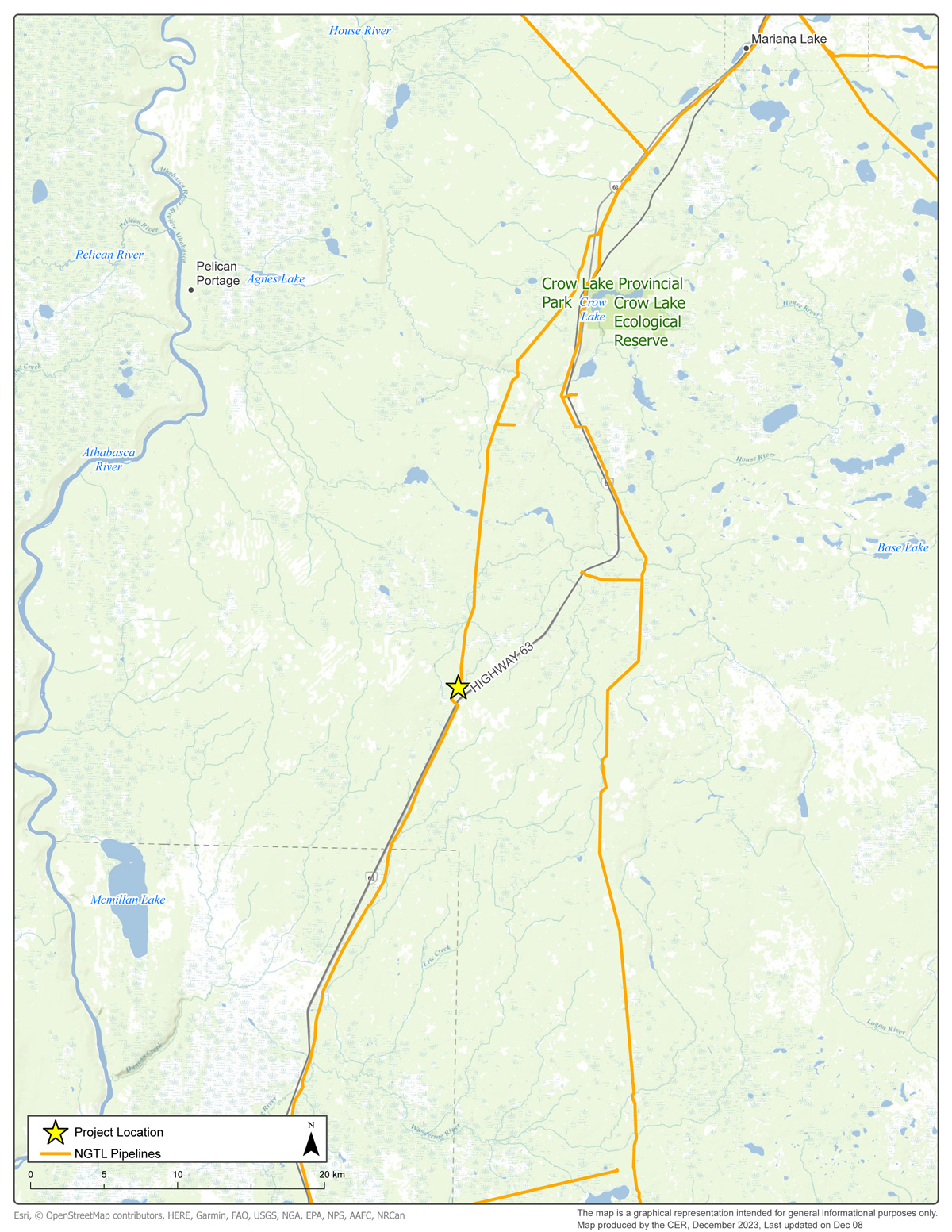 NOVA Gas Transmission Ltd. &ndash; Parallel Creek Sales Meter Station Project Notification map