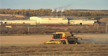 Machinery working in agricultural fields