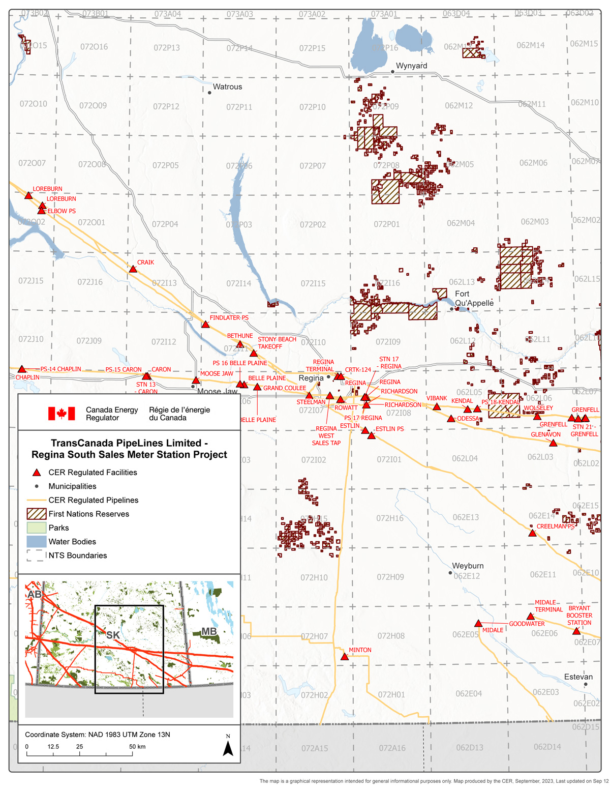 Carte &ndash; Projet de station de comptage au point de vente Regina