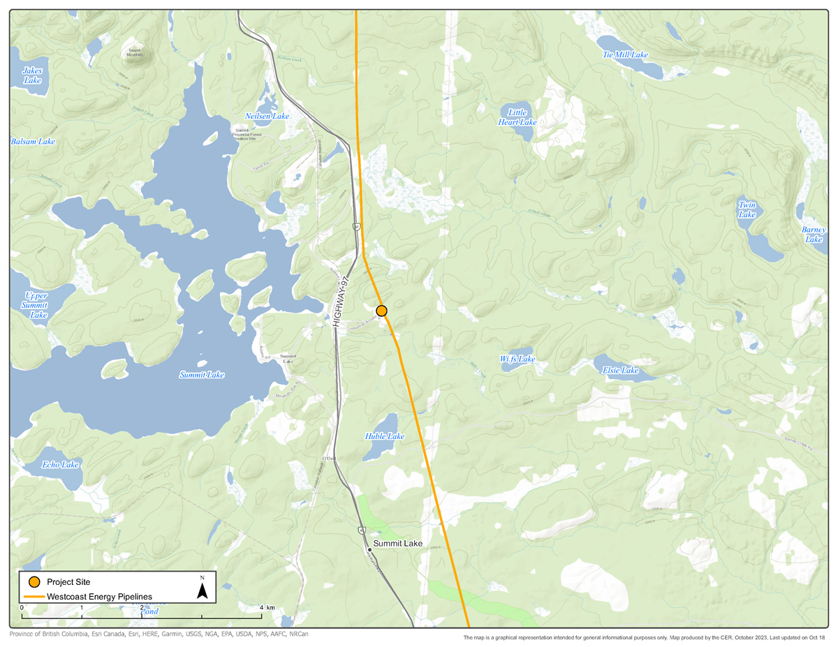 Westcoast Energy Inc. Meter Station&nbsp;27 Replacement map