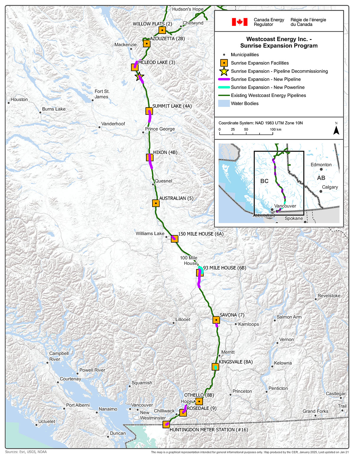 Westcoast Energy Inc. &ndash; Sunrise Expansion Program map