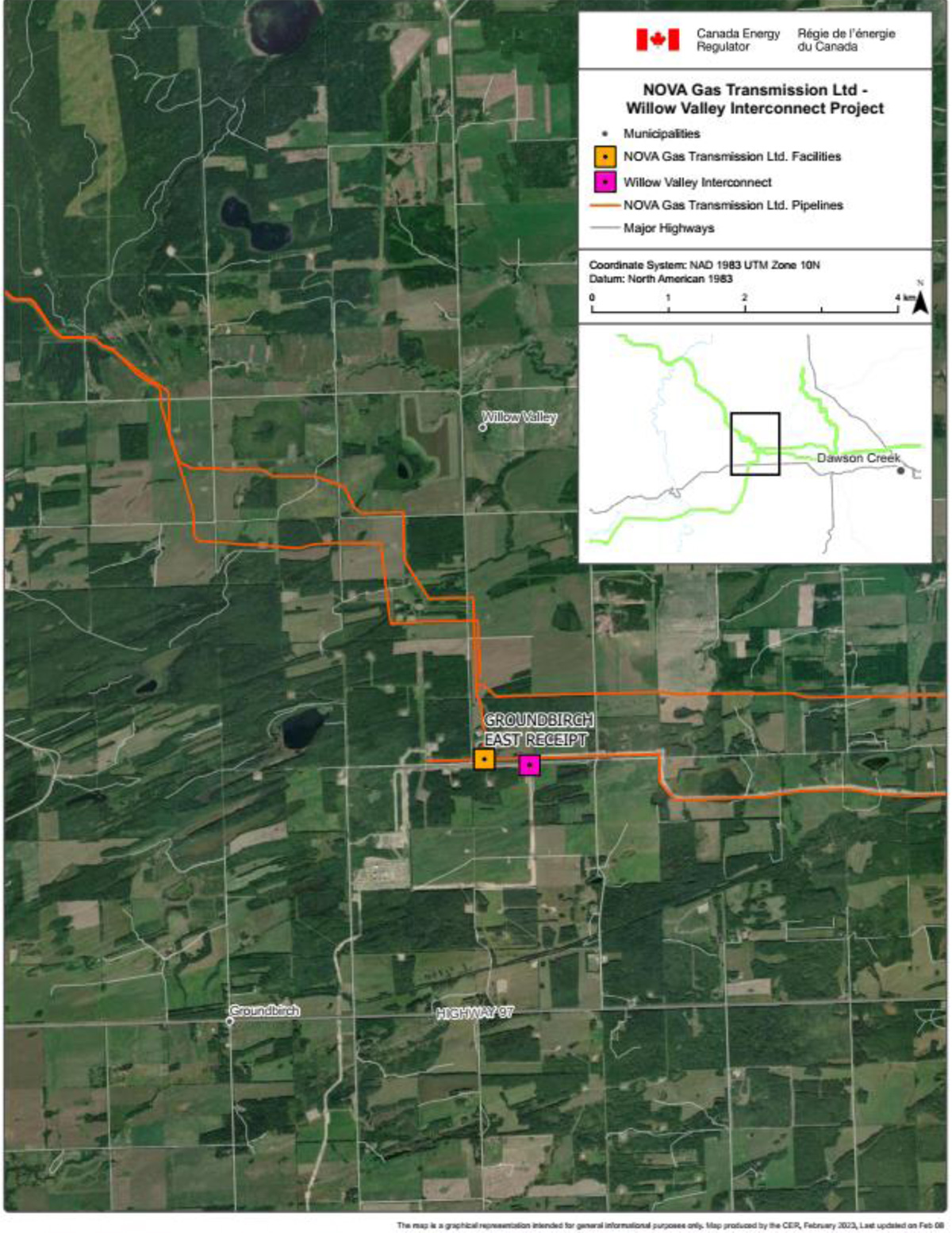 NOVA Gas Transmission Ltd. &ndash; Willow Valley Interconnect map