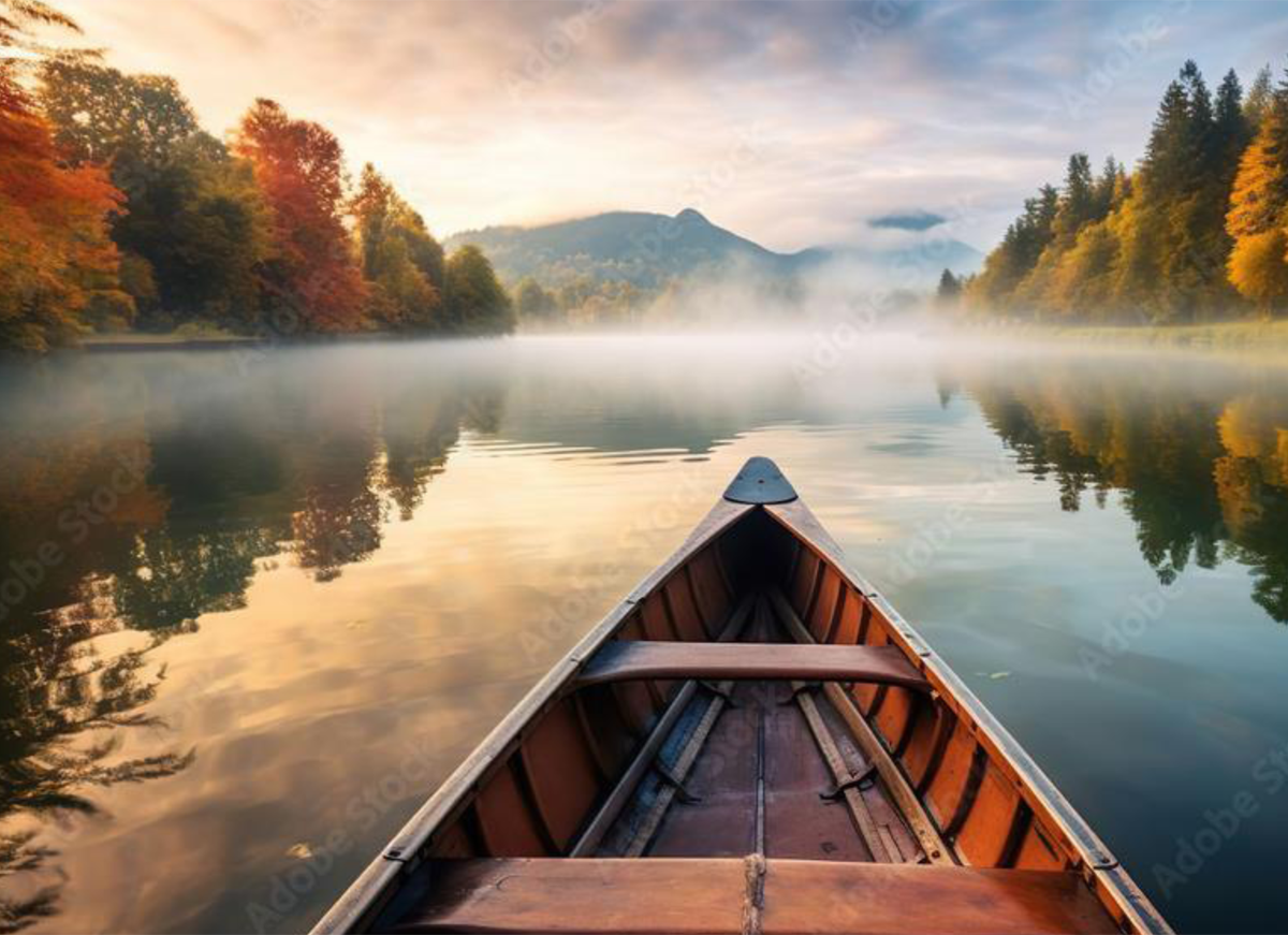 Figure&nbsp;1 &ndash; Canoe navigating a river.