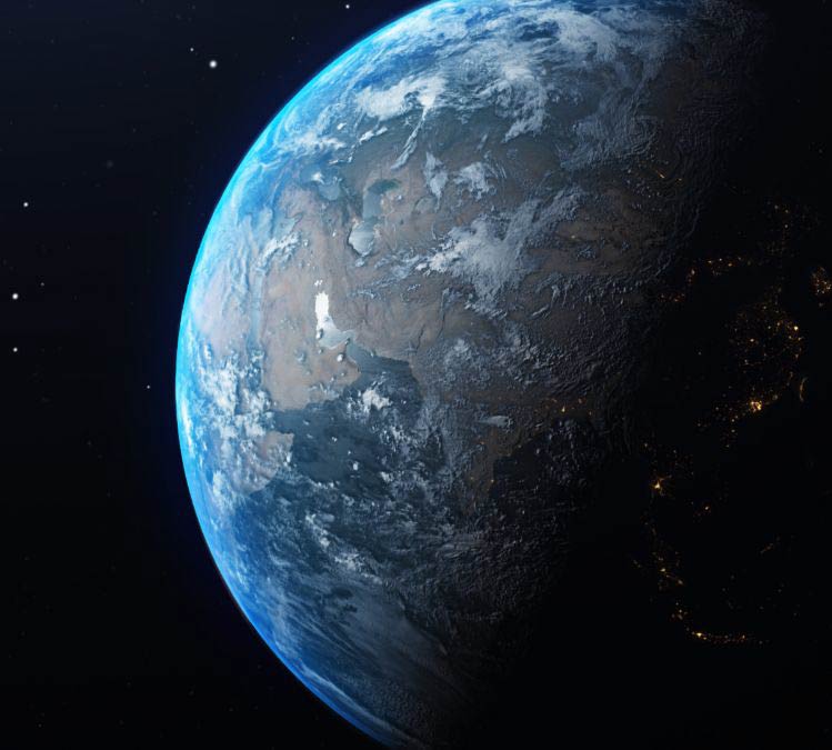 Vue de la Terre dans l’espace.