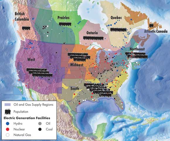 Figure&nbsp;1.1 - Energy Supply and Consumption Distribution in North America