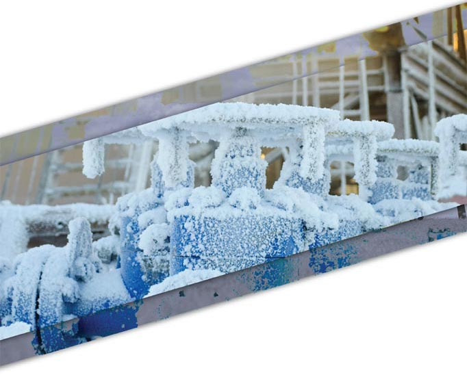 Pipeline couvert de neige