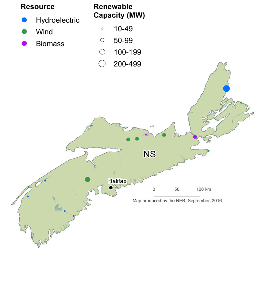 FIGURE 19 Renewable Resources and Capacity in Nova Scotia