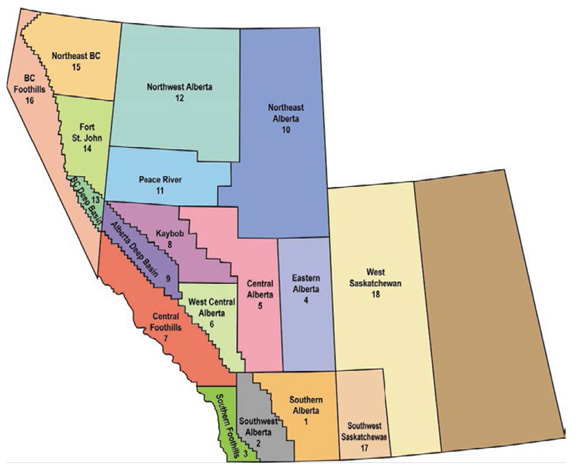 Figure A1.2 WCSB Area Map
