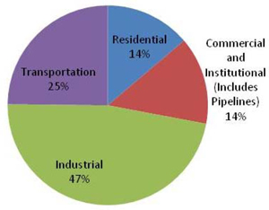 Figure&nbsp;1: Canadian Energy Consumption by Sector 2008