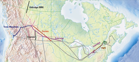 Figure&nbsp;1.1 - Major Oil Pipelines Regulated by the NEB
