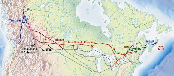 Figure&nbsp;1.2 - Major Natural Gas Pipelines Regulated by the NEB