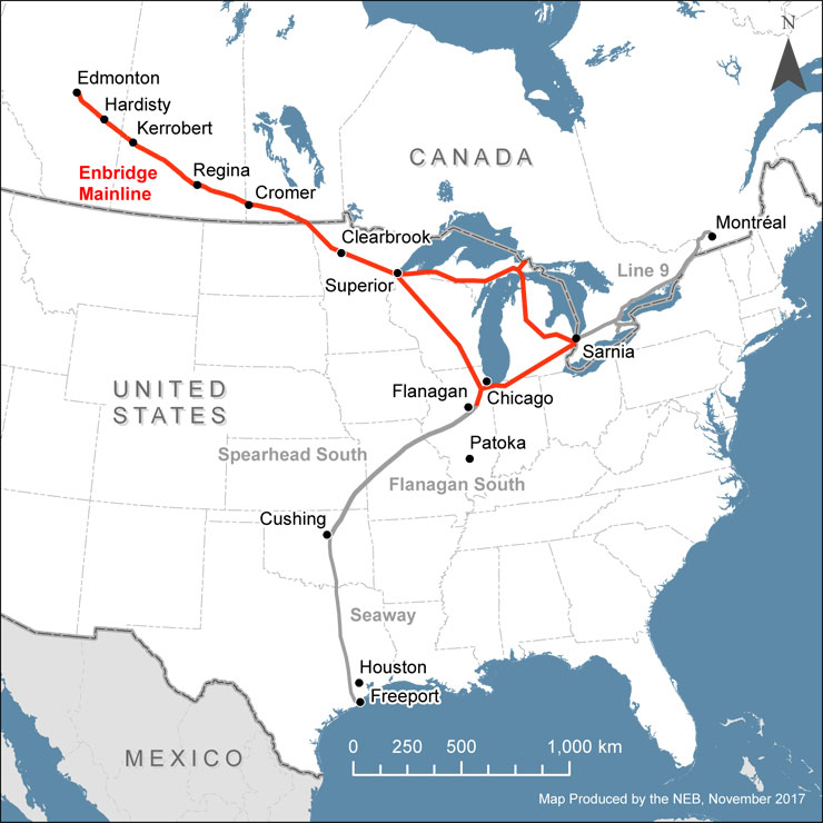 Enbridge Mainline map