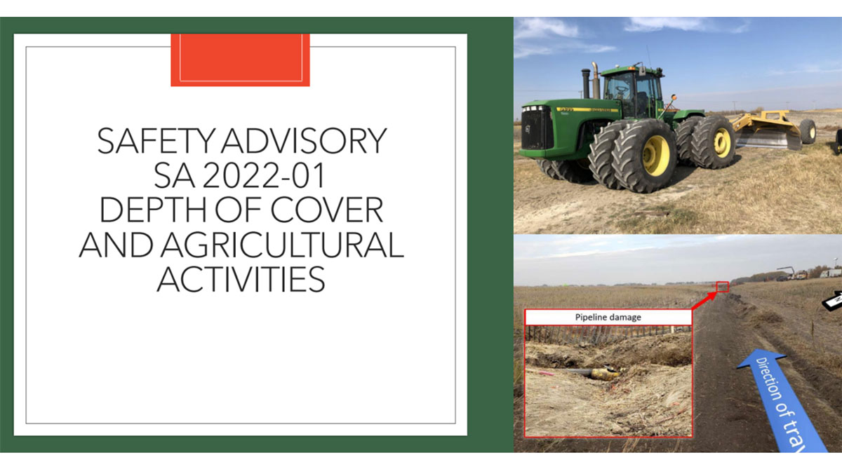 Safety Advisory SA 2022-01 - Depth of Cover and Agricultural Activities