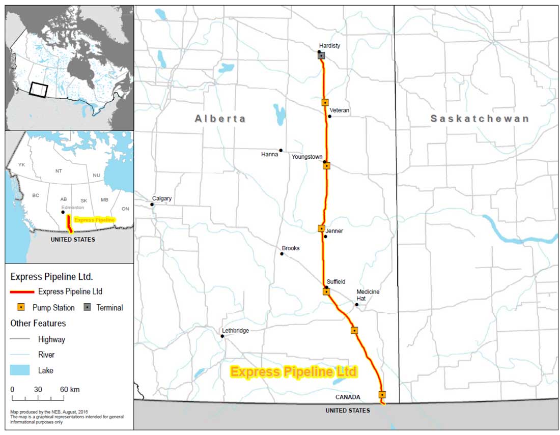 Figure 1 : Réseau principal du pipeline d’Express