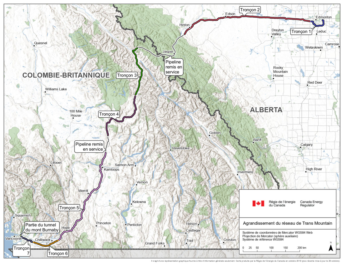 Carte du projet de raccordement sous le lac Érié