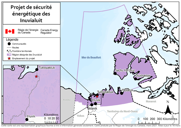 Carte &ndash; Projet de sécurité énergétique des Inuvialuit