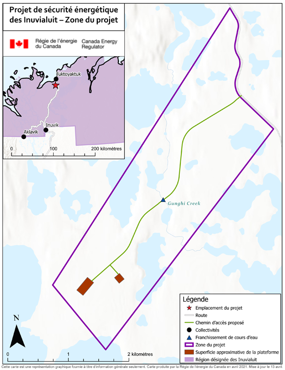 Carte &ndash; Zone du Projet de sécurité énergétique des Inuvialuit
