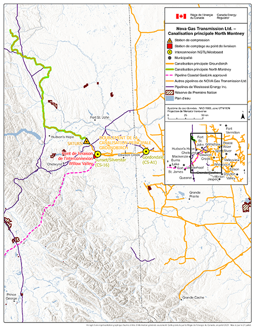 Carte du Réseau principal d'Enbridge