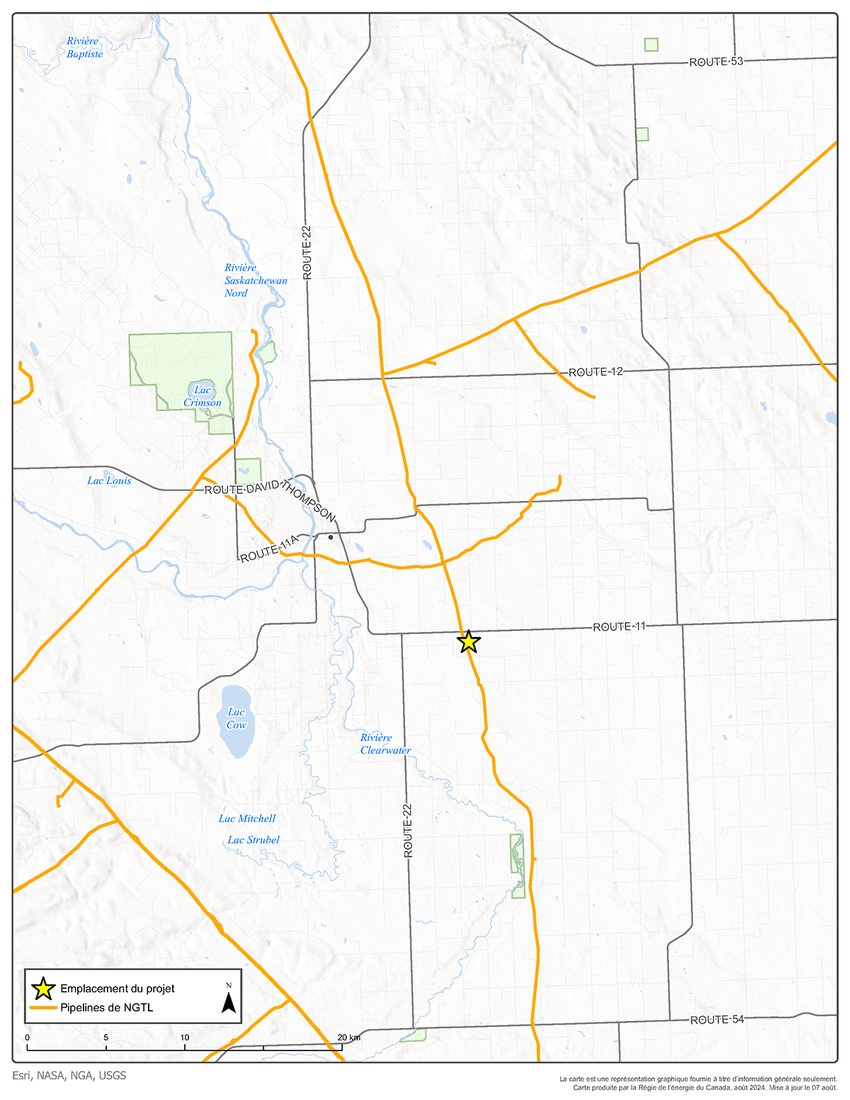Carte &ndash; NOVA Gas Transmission Ltd. &ndash; Modifications à la station de comptage au point de réception Figure Lake