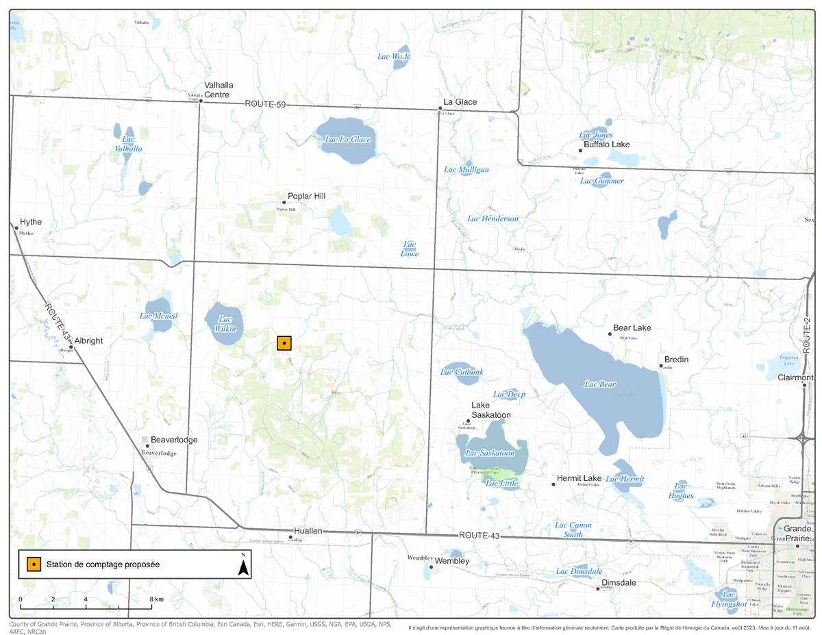 Carte &ndash; NOVA Gas Transmission Ltd. &ndash; Projet visant la station de comptage au point de réception Wilkin Lake