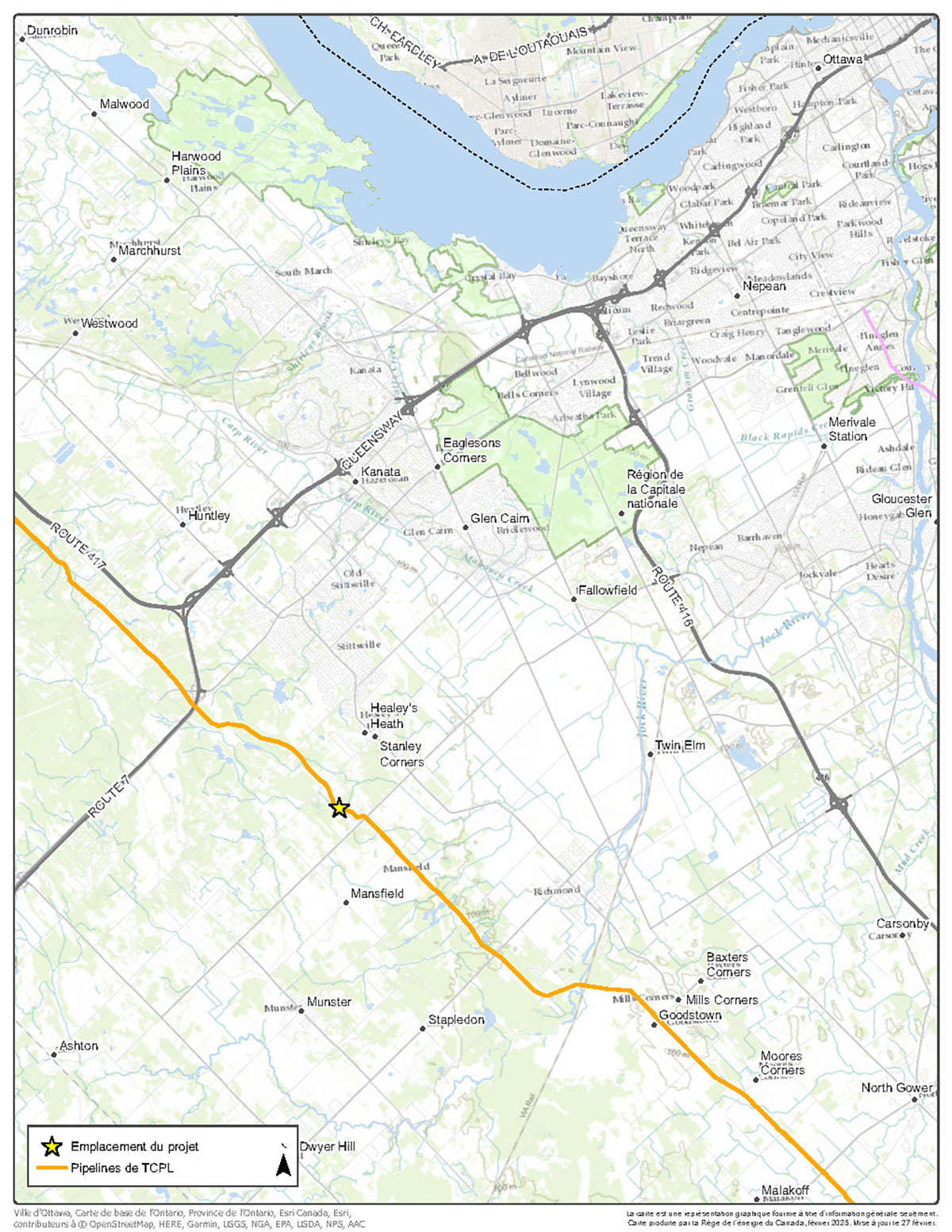 TransCanada PipeLines Limited Carte de la station de Stittsville