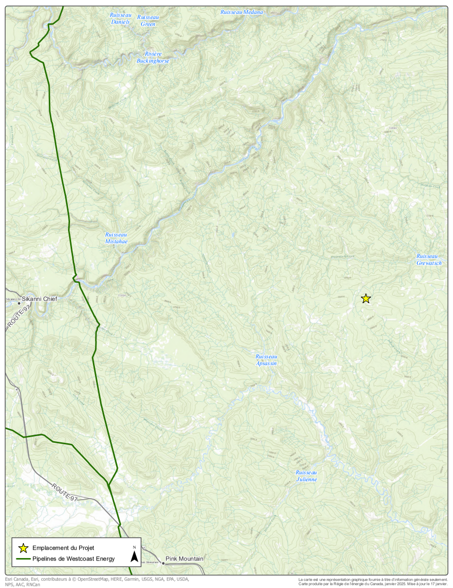 Carte &ndash; Westcoast Energy Inc. &ndash; Remplacement de la station de comptage&nbsp;27