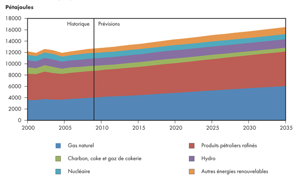 Figure&nbsp;3.6 - Demande d’énergie primaire selon le combustible