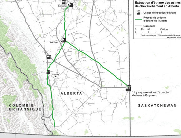 Figure 7.1 - Usines de chevauchement en Alberta