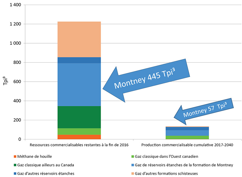 Figure 2.5 Ressources gazières et production projetée