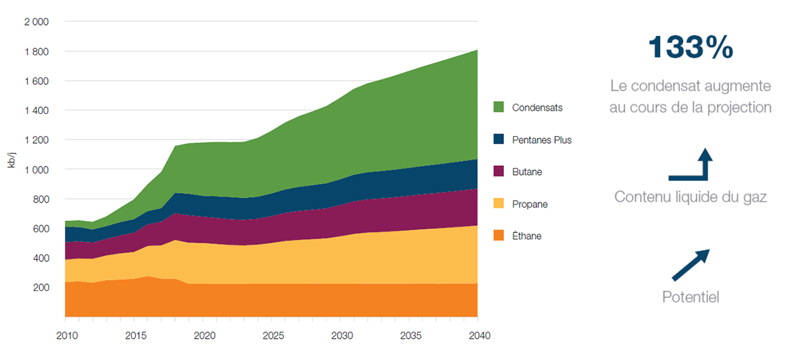 Projections relatives à la production de liquides de gaz naturel - Canada