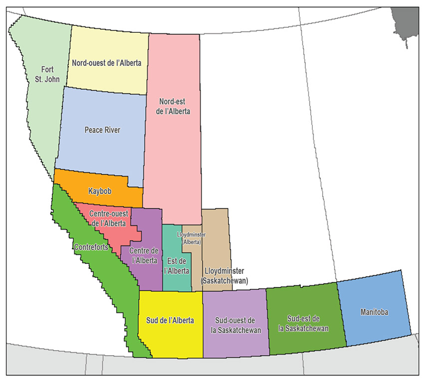 Figure A1.3 &ndash; Western Canada Oil Areas Map