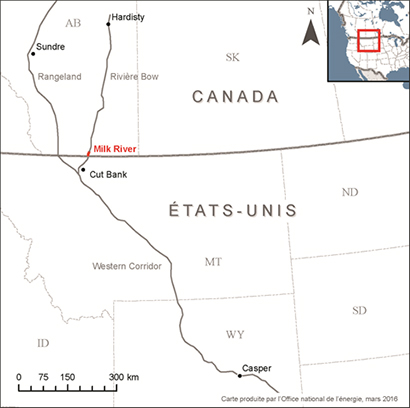 Carte – Pipeline de Milk River 