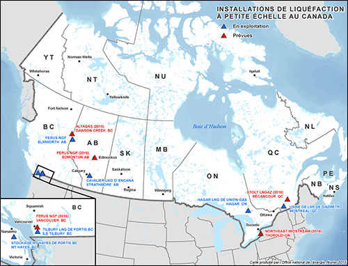 Installations de liquéfaction à petite échelle au Canada