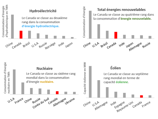 Figure&nbsp;10 &ndash; Où situe le Canada à l’échelle mondiale pour la production d’électricité?