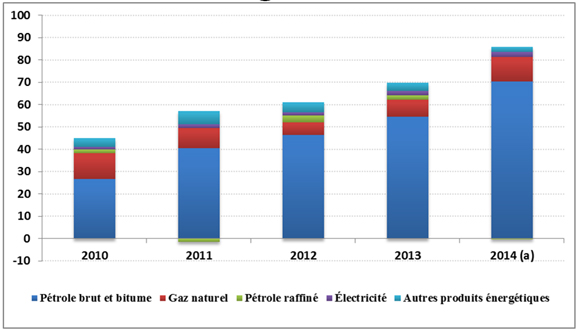 Figure 1 - Recettes nettes d’exportation d’énergie