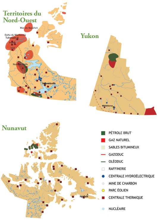 Emplacement des ressources renouvelables et non renouvelables et de l’infrastructure &eacute;nerg&eacute;tique