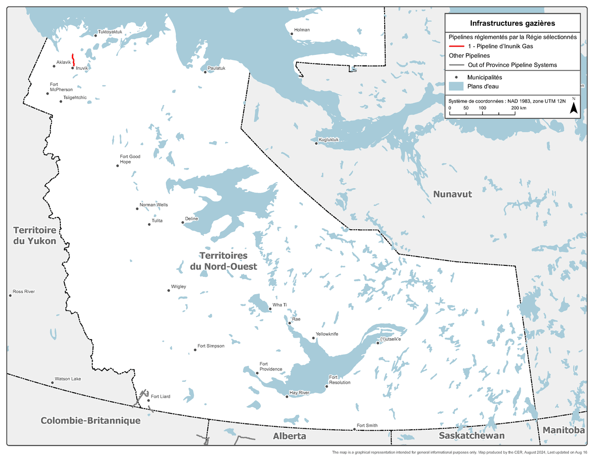 Figure 5 – Carte des infrastructures du gaz naturel