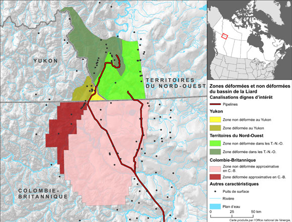 Figure A.2. Coupe transversale de la zone d’étude avec pour référence la partie supérieure de la formation d’Exshaw
