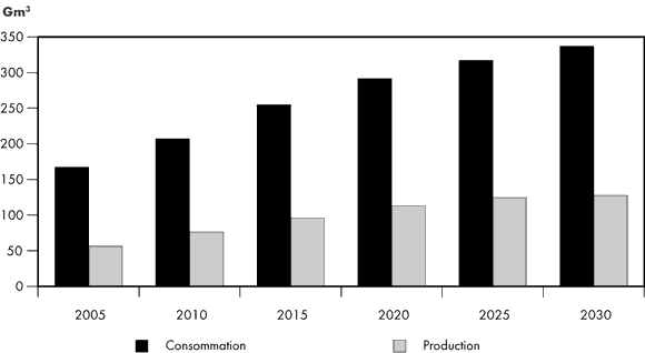 Figure&nbsp;2.10 - Production et consommation de gaz naturel dans les grands pays de l’Asie orientale