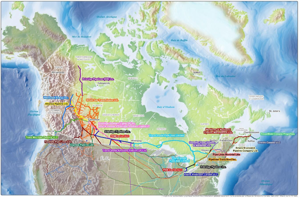 Carte des installations réglementées par la Régie