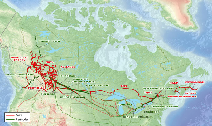 Principaux réseaux pipeliniers réglementés par l’Office