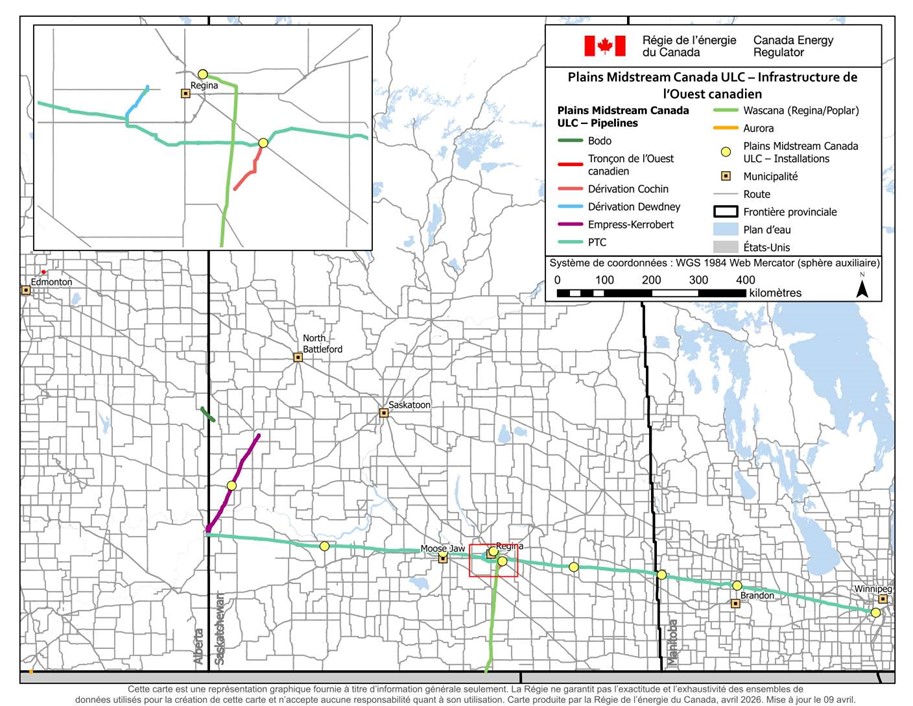 Carte de l’infrastructure de l’entité auditée dans l’Ouest canadien